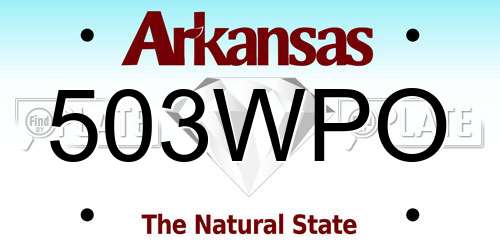 503WPO Arkansas License Plate