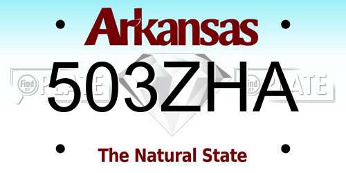 503ZHA Arkansas License Plate