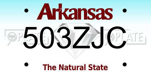 503ZJC Arkansas License Plate