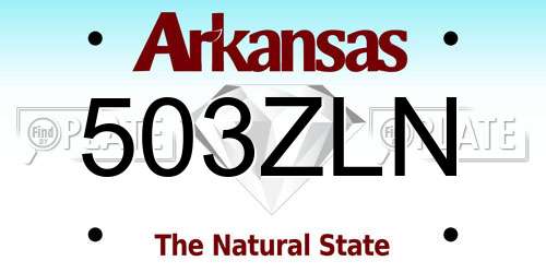 503ZLN Arkansas License Plate