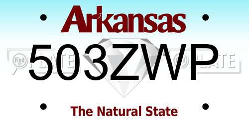 503ZWP Arkansas License Plate