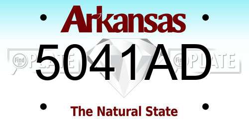 5041AD Arkansas License Plate