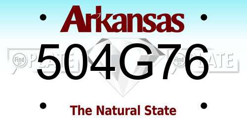 504G76 Arkansas License Plate