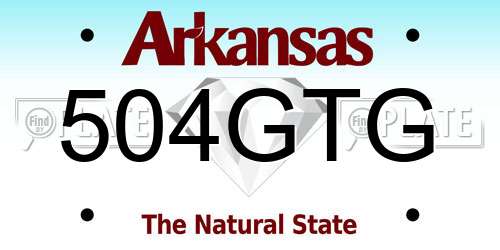 504GTG Arkansas License Plate