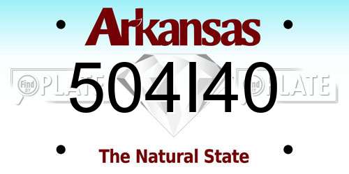 504I40 Arkansas License Plate