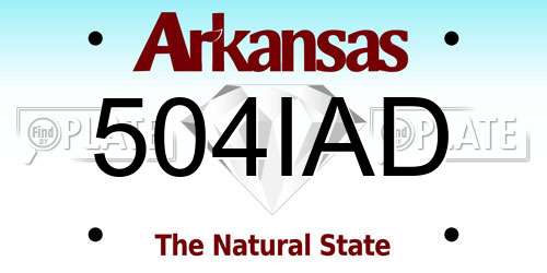 504IAD Arkansas License Plate