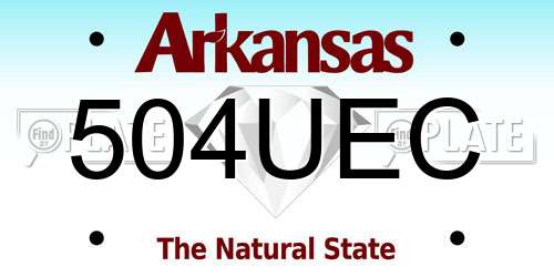 504UEC Arkansas License Plate