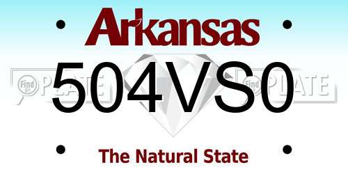 504VS0 Arkansas License Plate
