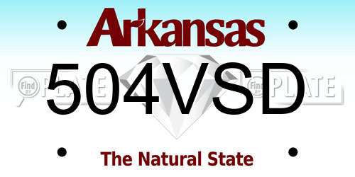504VSD Arkansas License Plate