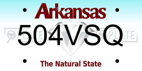 504VSQ Arkansas License Plate