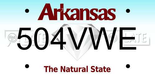 504VWE Arkansas License Plate