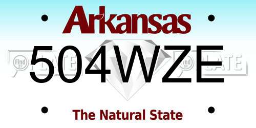 504WZE Arkansas License Plate