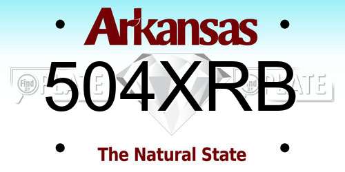 504XRB Arkansas License Plate