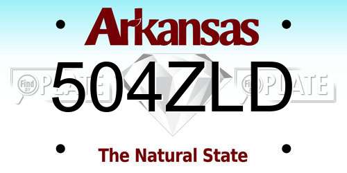 504ZLD Arkansas License Plate