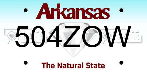504ZOW Arkansas License Plate