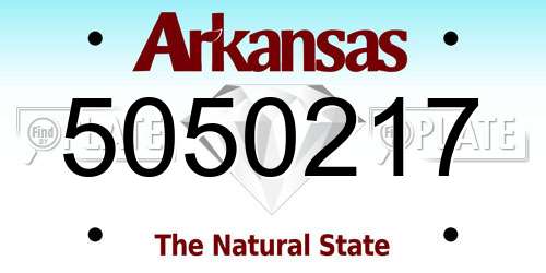 5050217 Arkansas License Plate