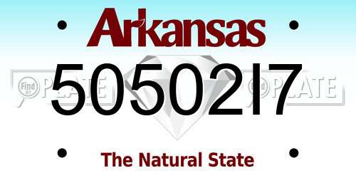 50502I7 Arkansas License Plate