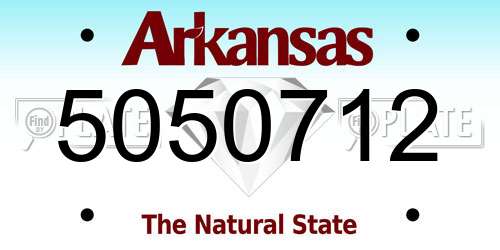 5050712 Arkansas License Plate