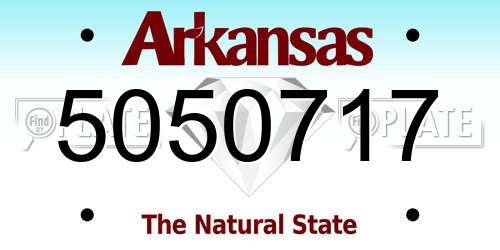 5050717 Arkansas License Plate