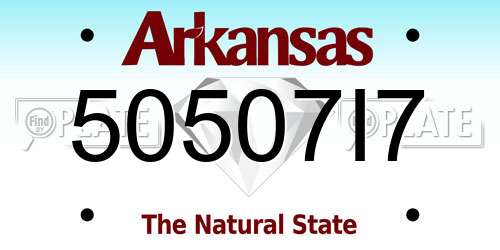 50507I7 Arkansas License Plate