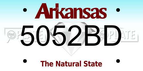 5052BD Arkansas License Plate