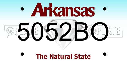 5052BO Arkansas License Plate