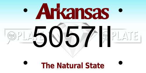 5057II Arkansas License Plate