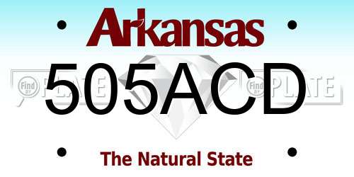 505ACD Arkansas License Plate