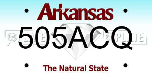 505ACQ Arkansas License Plate