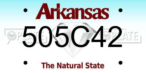 505C42 Arkansas License Plate