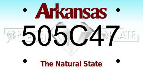 505C47 Arkansas License Plate