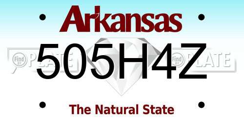 505H4Z Arkansas License Plate