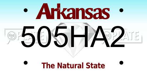 505HA2 Arkansas License Plate