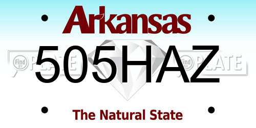 505HAZ Arkansas License Plate