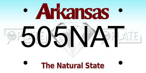 505NAT Arkansas License Plate