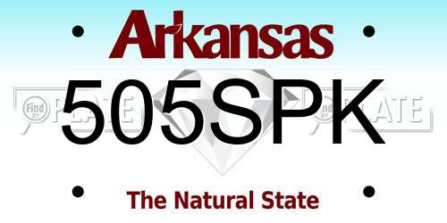 505SPK Arkansas License Plate