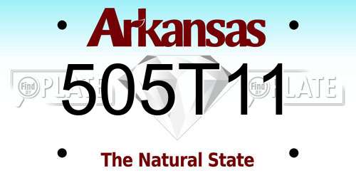 505T11 Arkansas License Plate