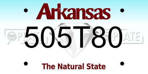 505T80 Arkansas License Plate