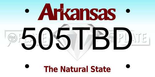 505TBD Arkansas License Plate