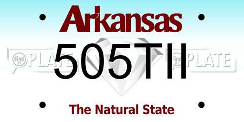 505TII Arkansas License Plate