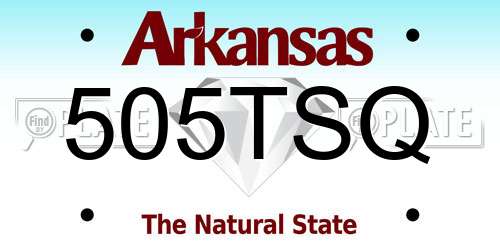 505TSQ Arkansas License Plate