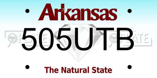 505UTB Arkansas License Plate