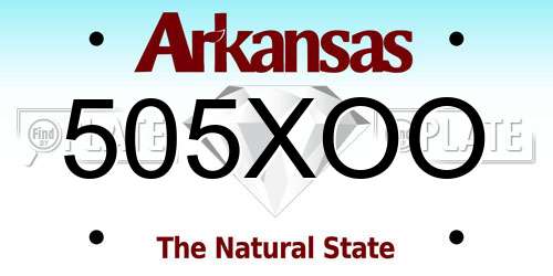 505XOO Arkansas License Plate