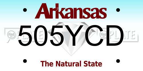 505YCD Arkansas License Plate