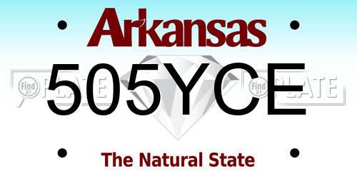 505YCE Arkansas License Plate