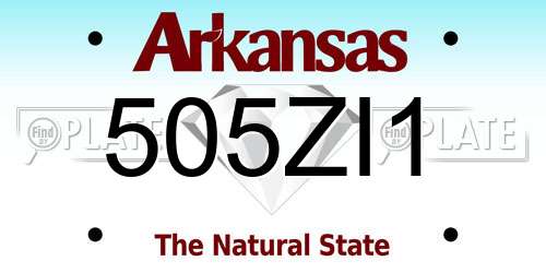505ZI1 Arkansas License Plate