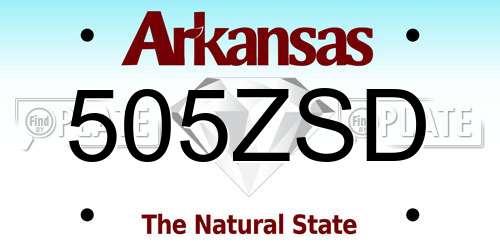505ZSD Arkansas License Plate