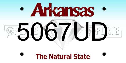 5067UD Arkansas License Plate
