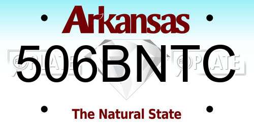 506BNTC Arkansas License Plate