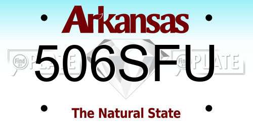 506SFU Arkansas License Plate